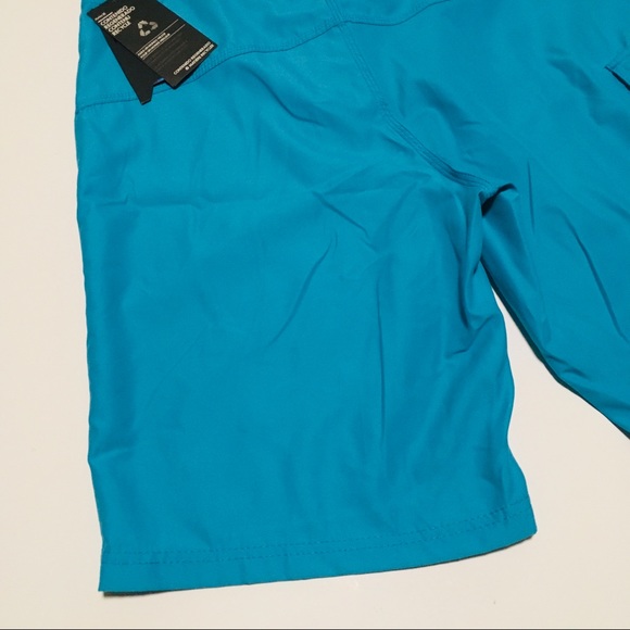 NWT Hurley Board Shorts Beach Swim Trunks Waist Size 34 L Neon Cyan Blue NEW - Picture 12 of 13